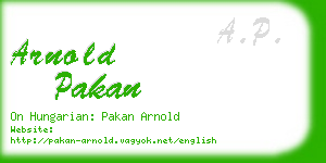 arnold pakan business card